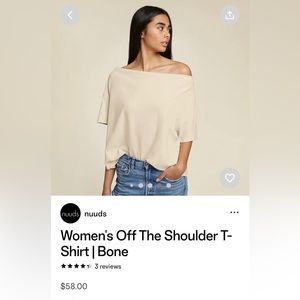 NUUDS off the shoulder top in Bone